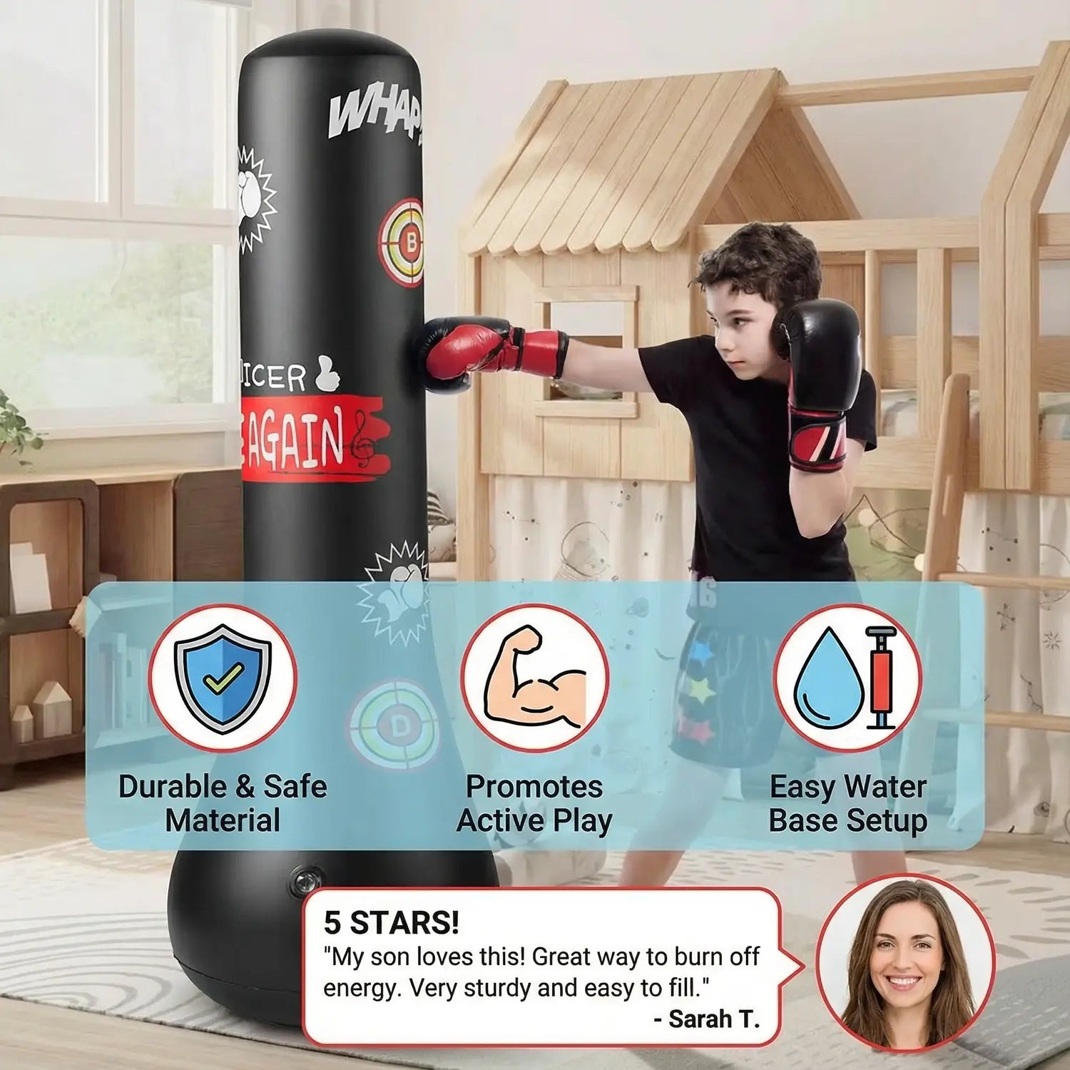 Inflatable Kids Punch Bag – Burn Energy, Build Confidence & Active Indoor Fun