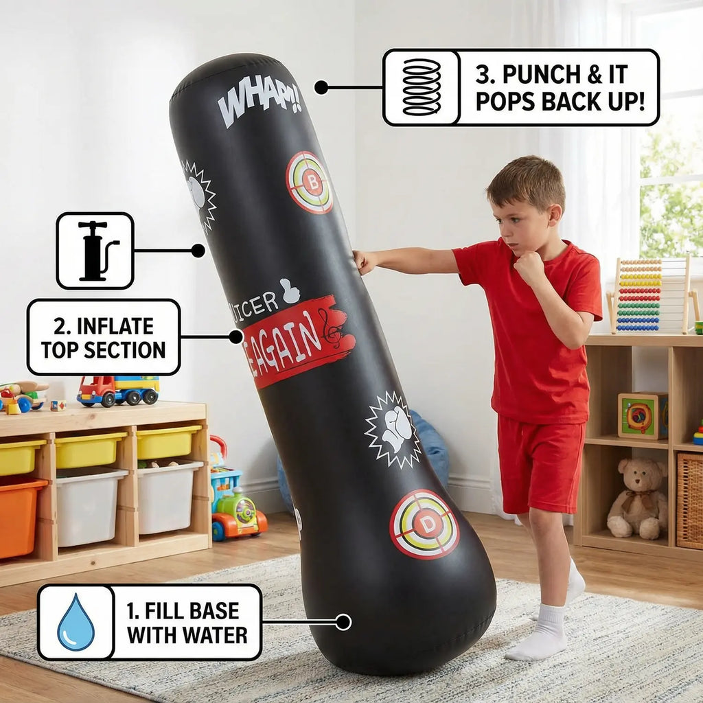 Inflatable Kids Punch Bag – Burn Energy, Build Confidence & Active Indoor Fun