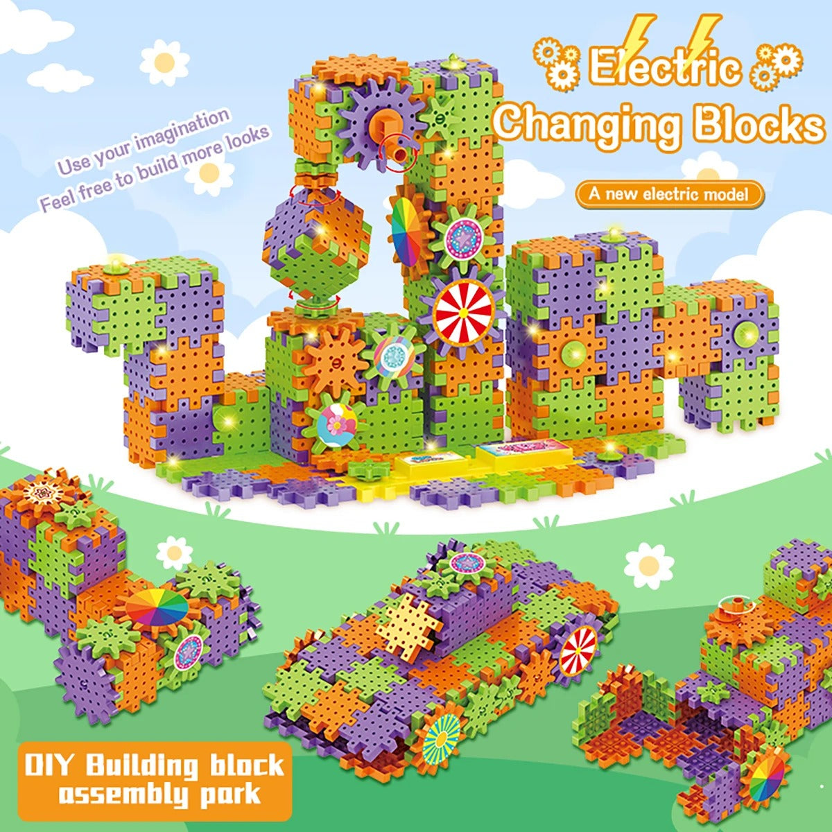 DIY Electric Gear Building Block Toy – Creative Assembly & Learning Set