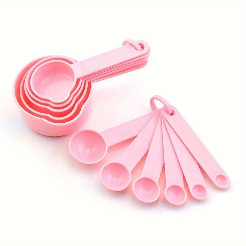 11-Piece Plastic Measuring Cups and Spoons Set, Easy-Fold, Space-Saving Cooking & Baking Essentials, Durable