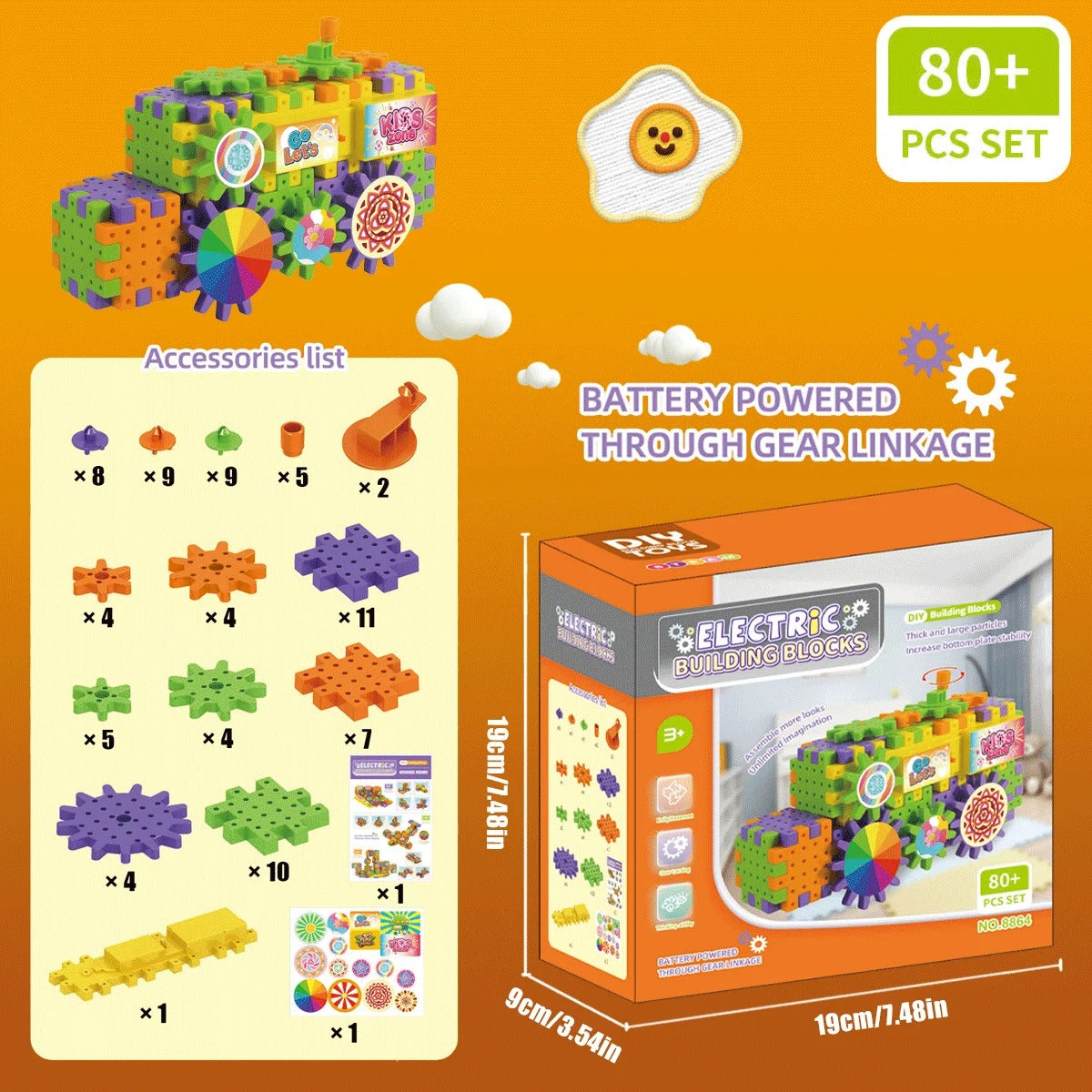 DIY Electric Gear Building Block Toy – Creative Assembly & Learning Set