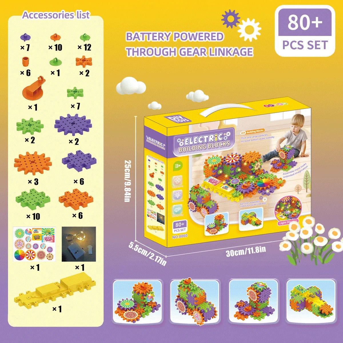 DIY Electric Gear Building Block Toy – Creative Assembly & Learning Set